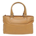 CELINE Hand Bag Leather Beige  80885