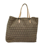 FENDI Zucchino Canvas Hand Bag Beige Brown80903