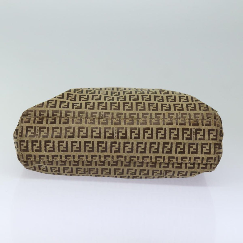 FENDI Zucchino Canvas Hand Bag Beige Brown80903