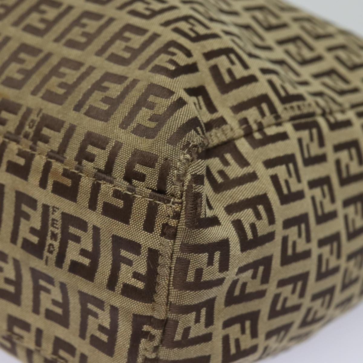 FENDI Zucchino Canvas Hand Bag Beige Brown80903