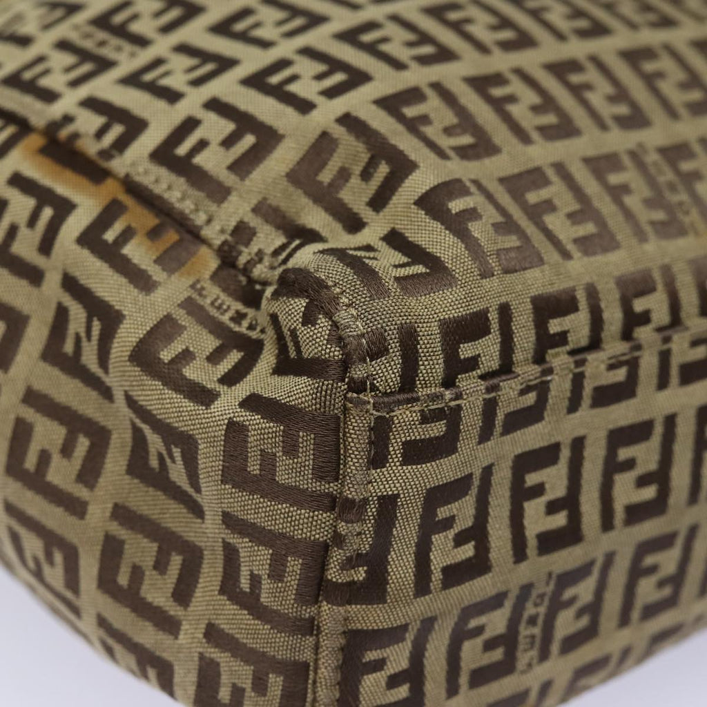 FENDI Zucchino Canvas Hand Bag Beige Brown80903