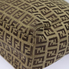 FENDI Zucchino Canvas Hand Bag Beige Brown80903