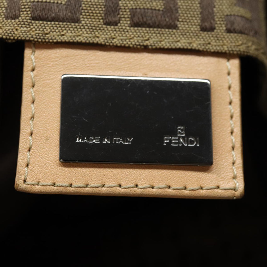 FENDI Zucchino Canvas Hand Bag Beige Brown80903