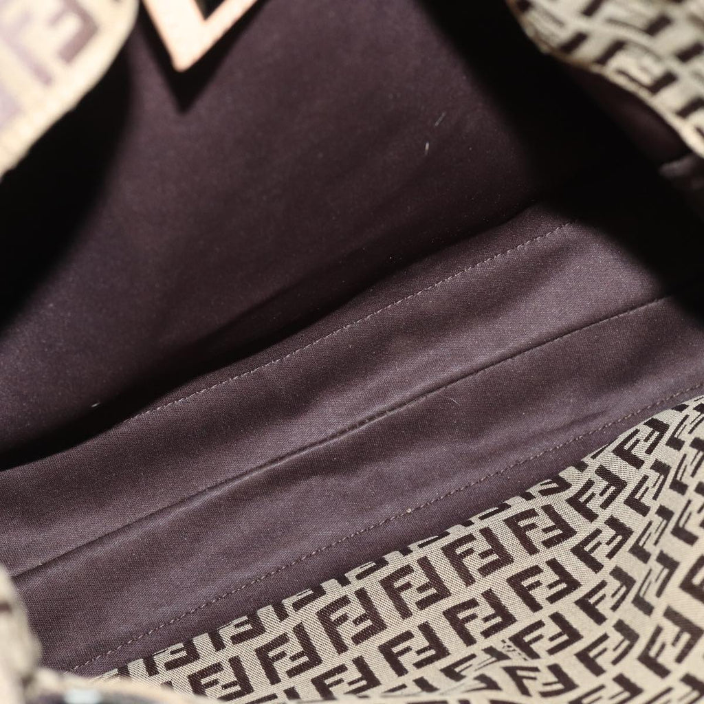 FENDI Zucchino Canvas Hand Bag Beige Brown80903