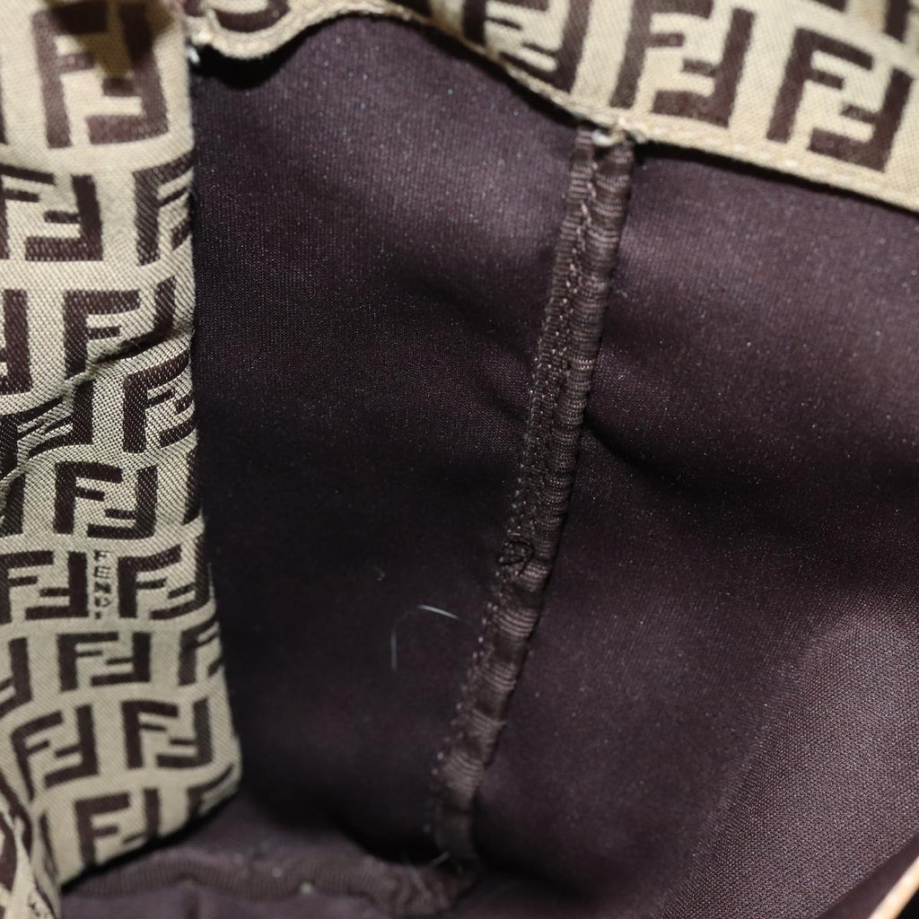 FENDI Zucchino Canvas Hand Bag Beige Brown80903