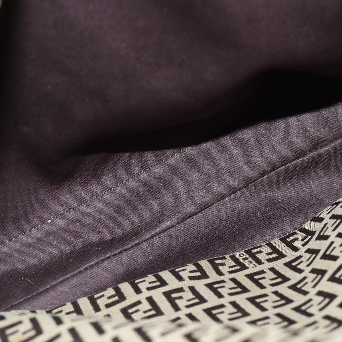 FENDI Zucchino Canvas Hand Bag Beige Brown80903