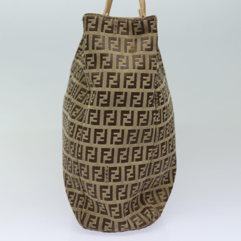 FENDI Zucchino Canvas Hand Bag Beige Brown80903