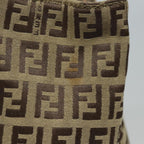 FENDI Zucchino Canvas Hand Bag Beige Brown80903