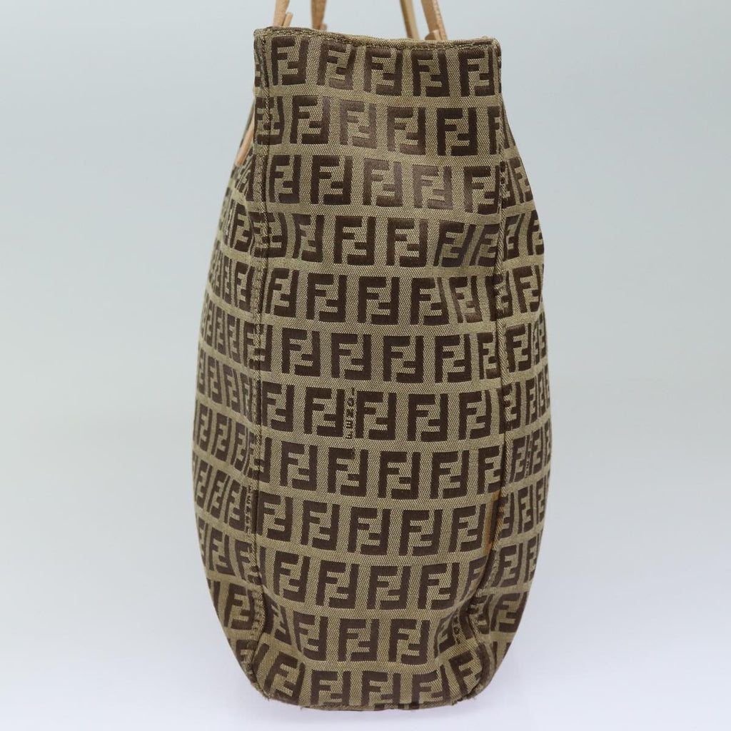 FENDI Zucchino Canvas Hand Bag Beige Brown80903