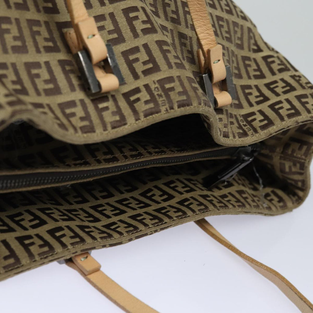FENDI Zucchino Canvas Hand Bag Beige Brown80903