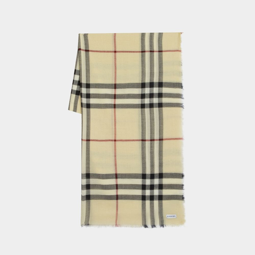 BURBERRY Giant Check Wool Scarf - Long Length
