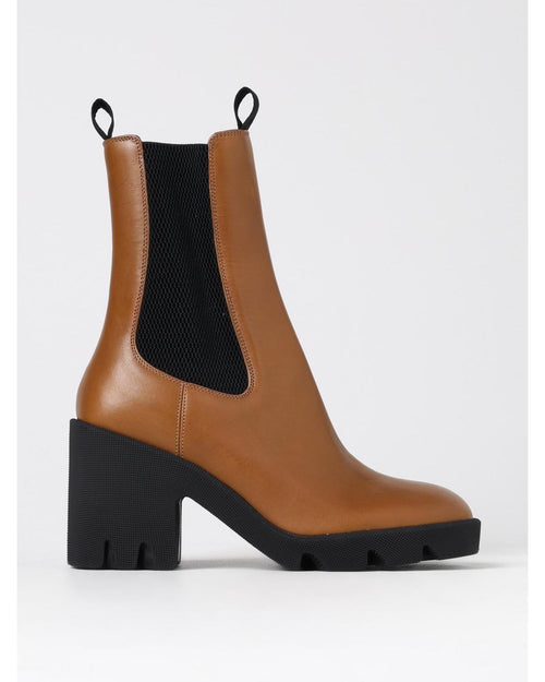 Burberry Leather Ankle Boots Mid Heel Women
