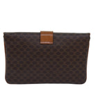 CELINE Macadam Canvas Clutch Bag PVC Leather Brown  80936