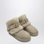 Burberry Chubby Snow Boots In Suede And Beige Shearling Women