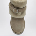 Burberry Chubby Snow Boots In Suede And Beige Shearling Women
