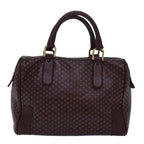 CELINE Macadam Canvas Hand Bag Red  80955