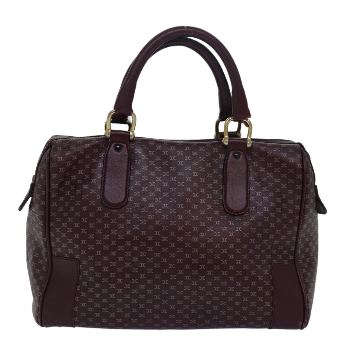 CELINE Macadam Canvas Hand Bag Red  80955