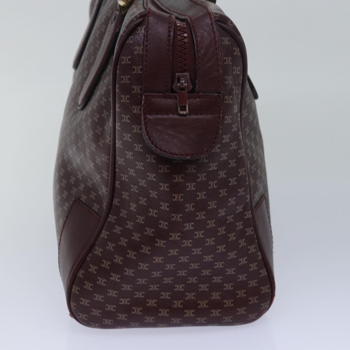 CELINE Macadam Canvas Hand Bag Red  80955