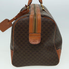 CELINE Macadam Canvas Boston Bag PVC Leather Brown Auth 80956