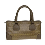 FENDI Zucchino Canvas Hand Bag Coated Canvas Beige80960
