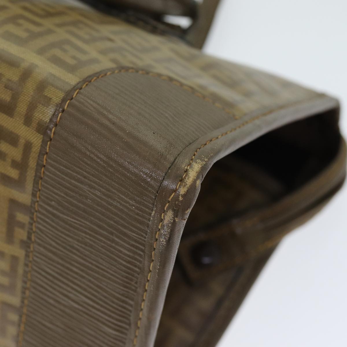 FENDI Zucchino Canvas Hand Bag Coated Canvas Beige80960