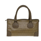 FENDI Zucchino Canvas Hand Bag Coated Canvas Beige80960