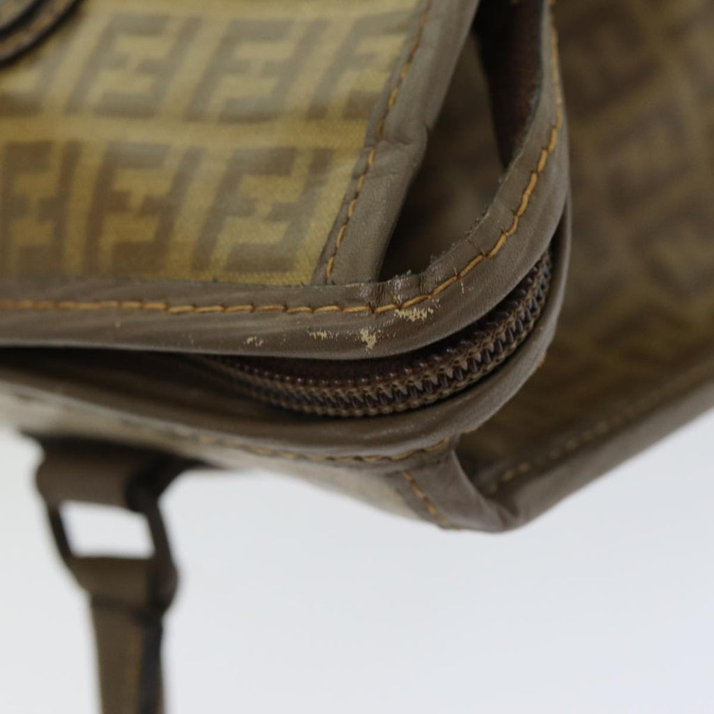 FENDI Zucchino Canvas Hand Bag Coated Canvas Beige80960