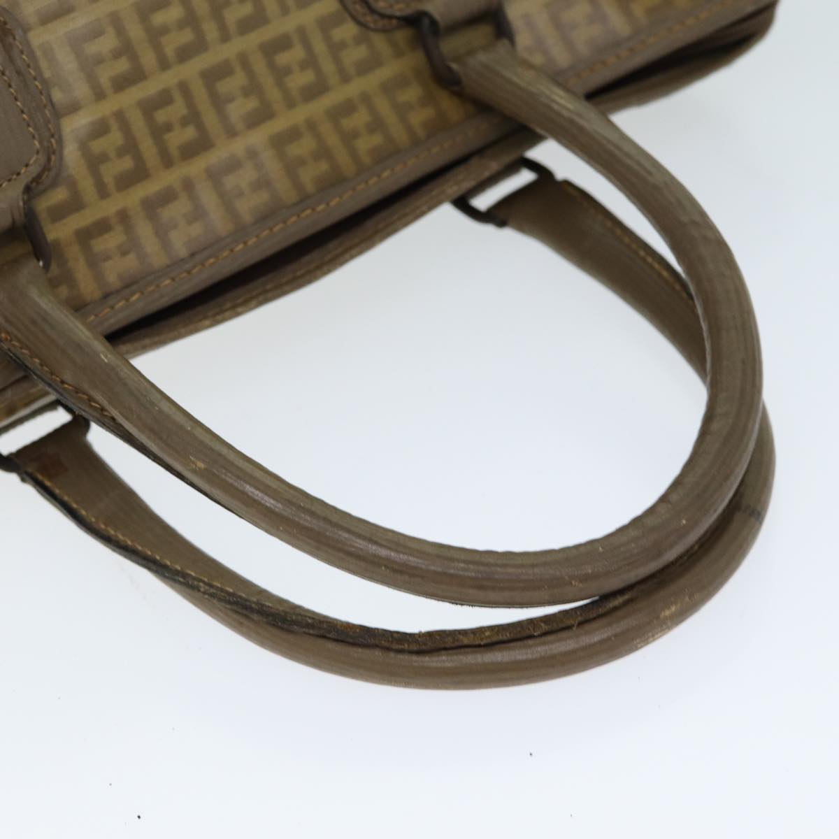 FENDI Zucchino Canvas Hand Bag Coated Canvas Beige80960