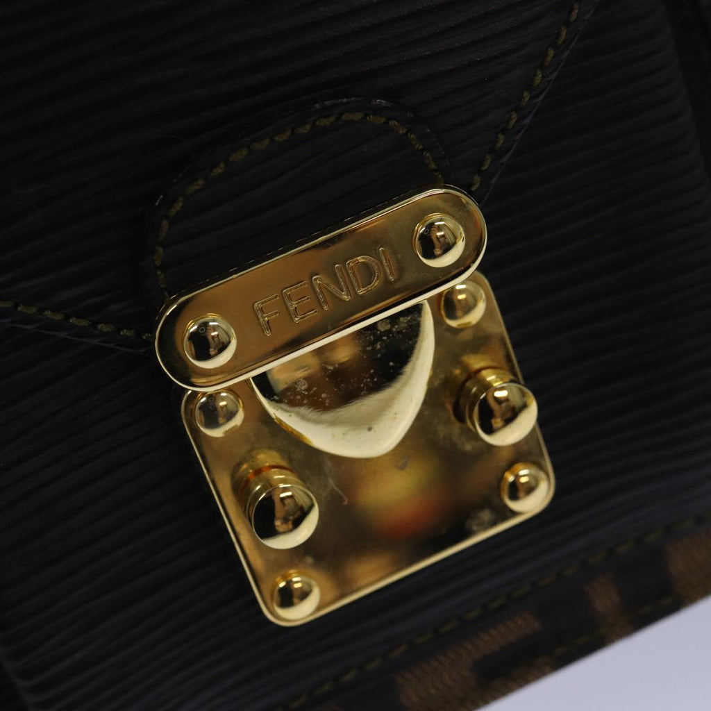 FENDI Zucca Canvas Hand Bag 2way Brown Black80963