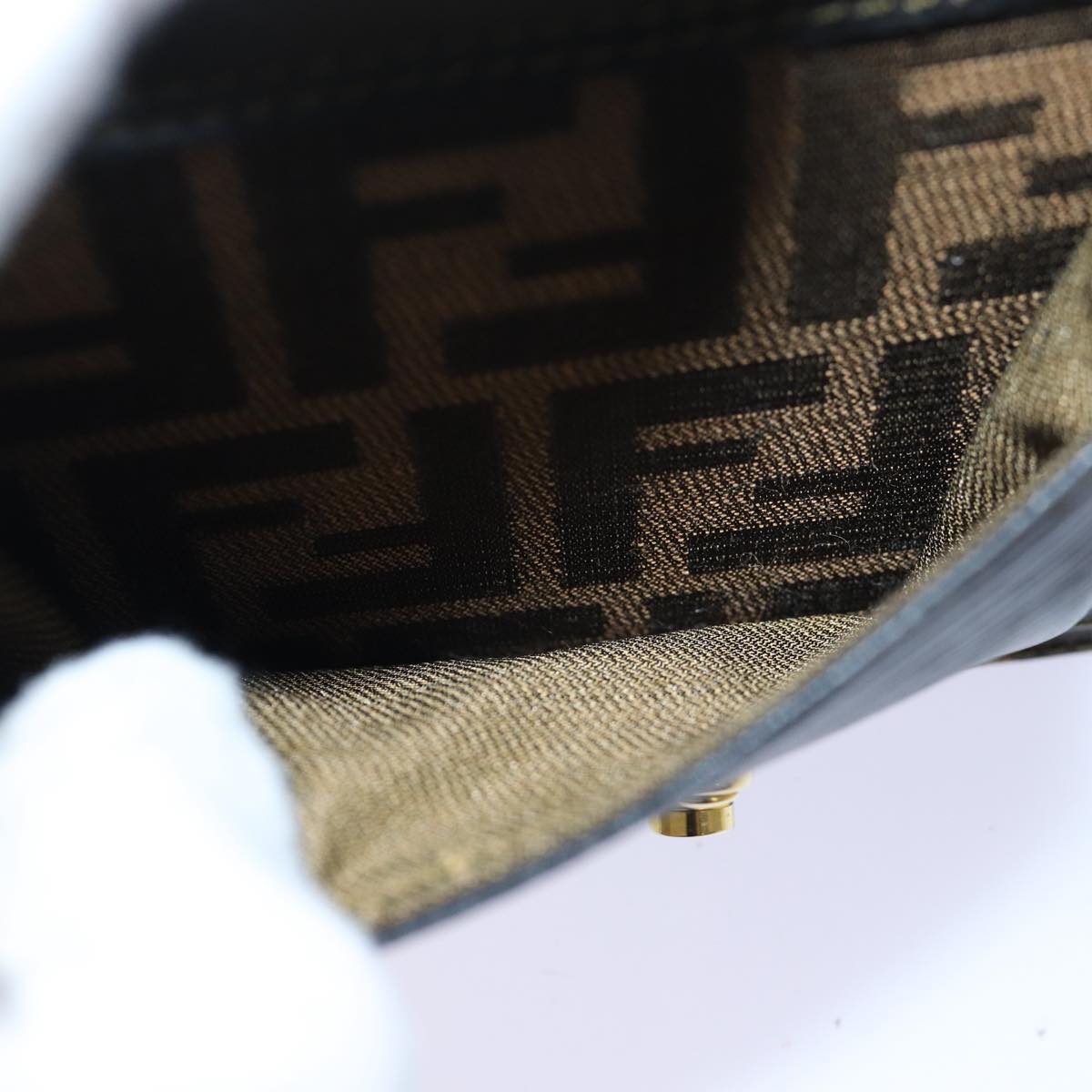 FENDI Zucca Canvas Hand Bag 2way Brown Black80963