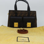FENDI Zucca Canvas Hand Bag 2way Brown Black80963