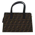 FENDI Zucca Canvas Hand Bag 2way Brown Black80963