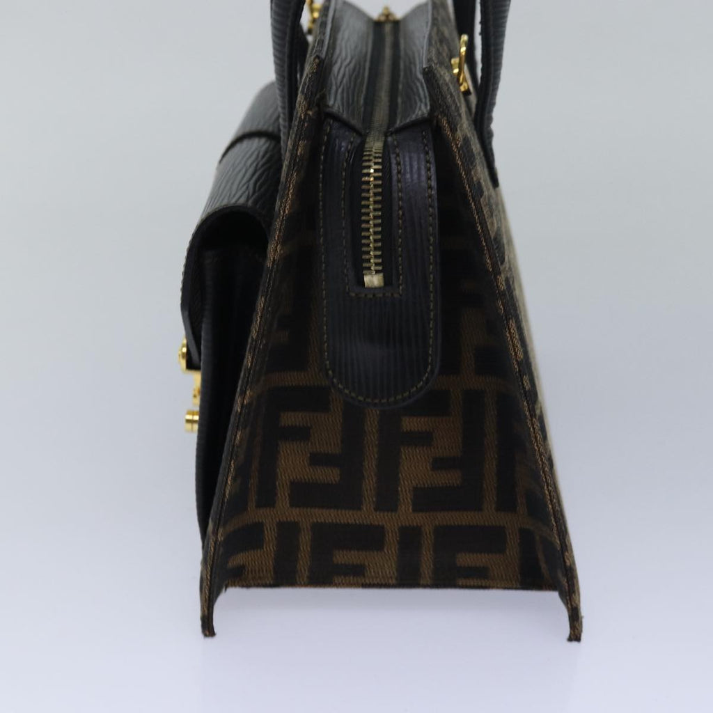 FENDI Zucca Canvas Hand Bag 2way Brown Black80963