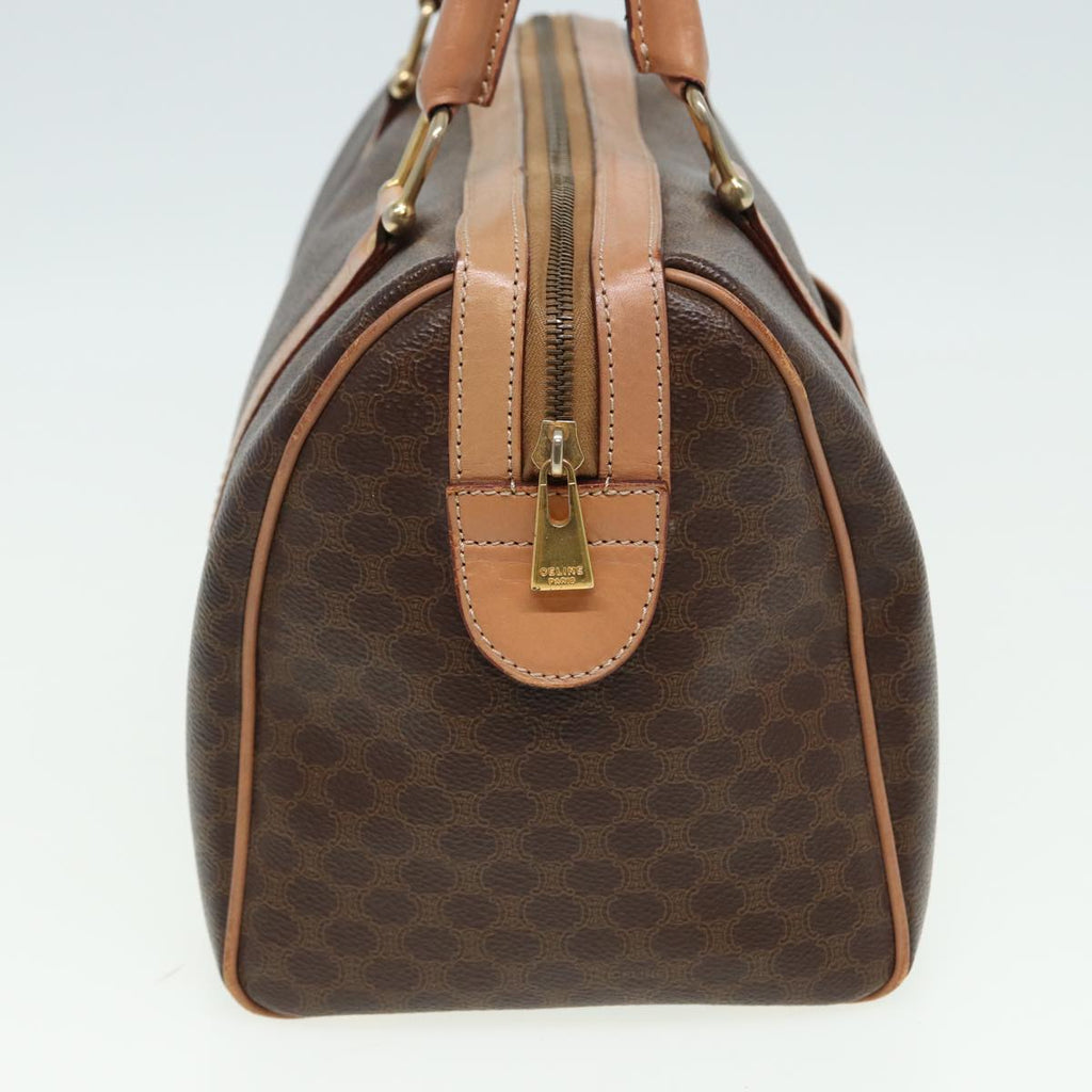 CELINE Macadam Canvas Boston Bag PVC Leather Brown  80990