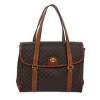 CELINE Macadam Canvas Shoulder Bag PVC Leather Brown  80995