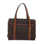 CELINE Macadam Canvas Shoulder Bag PVC Leather Brown  80995