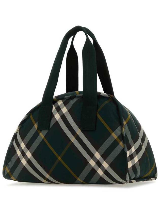 Burberry Shield Check Pattern Medium Duffel Bag Green