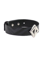 CD Diamond Canvas Silver Finish Brass Bracelet Black Dior