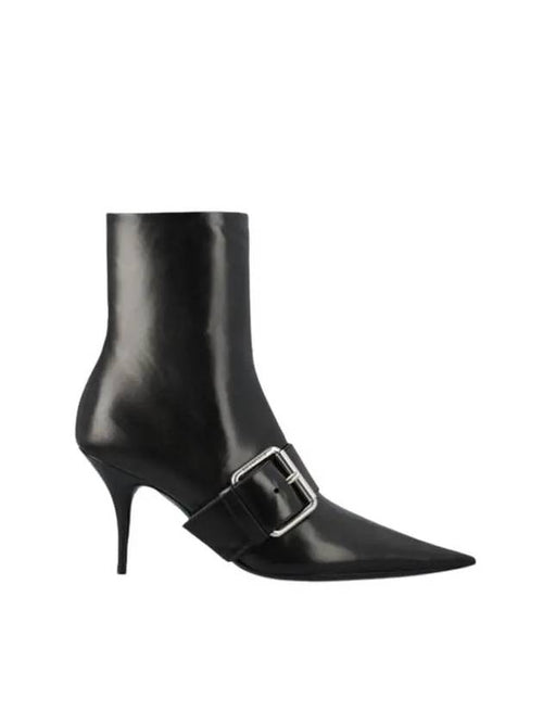Balenciaga Knife Buckle Middle Boots Black