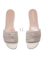Dway Metallic Thread Embroidered Satin Slippers Gold Dior