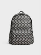 CELINE Triomphe Canvas Two-Tone Calfskin Medium Backpack Black