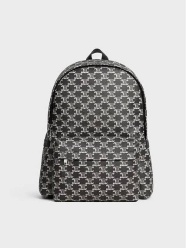 CELINE Triomphe Canvas Two-Tone Calfskin Medium Backpack Black