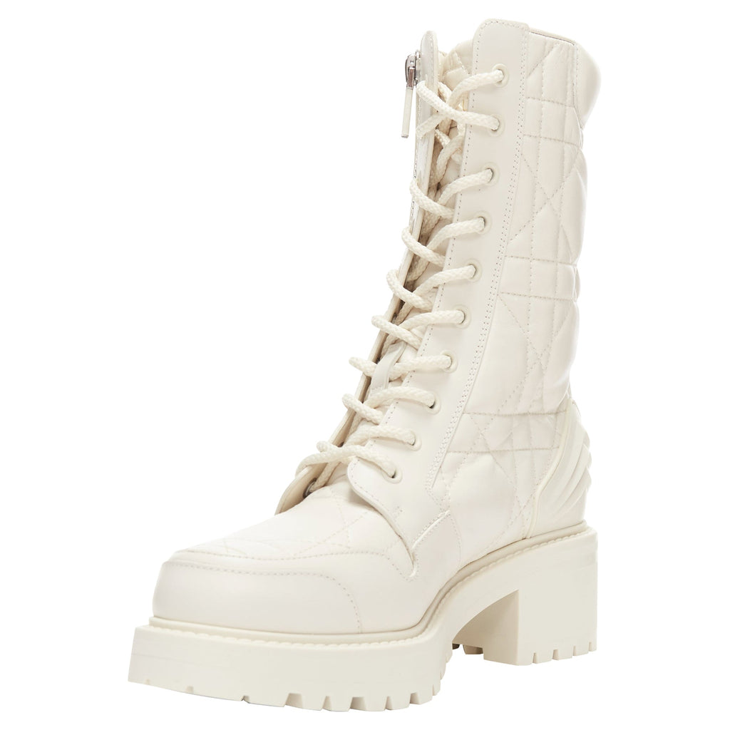 Christian Dior d-leader cannage quilted leather ankle boots