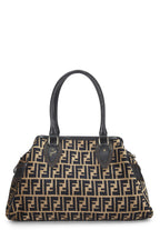 Fendi,  Black & Beige Zucca Velour Bag Du Jour Medium, Brown
