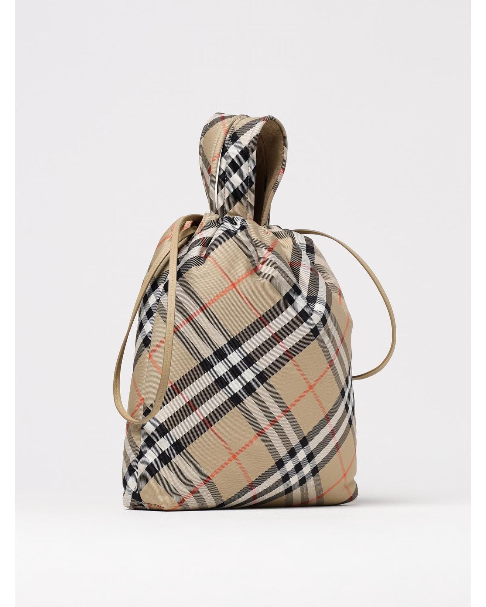 Burberry Drawstring Check Handbag Kids Sand Bags
