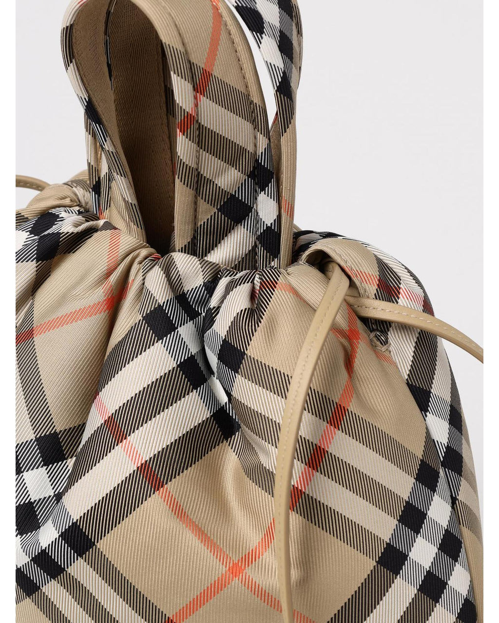 Burberry Drawstring Check Handbag Kids Sand Bags