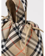 Burberry Drawstring Check Handbag Kids Sand Bags