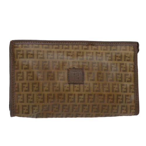 FENDI Zucchino Canvas Clutch Bag Beige81005