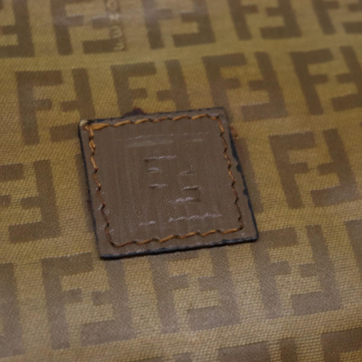 FENDI Zucchino Canvas Clutch Bag Beige81005