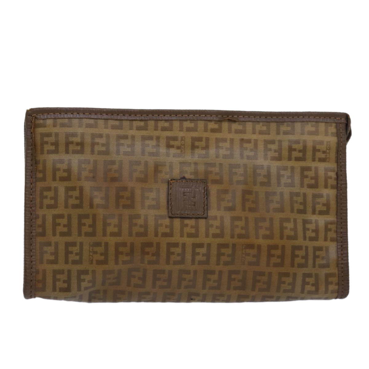 FENDI Zucchino Canvas Clutch Bag Beige81005